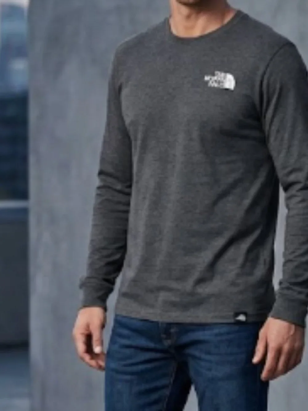 The‎ North Face Men's Charcoal Long Sleeve Tee